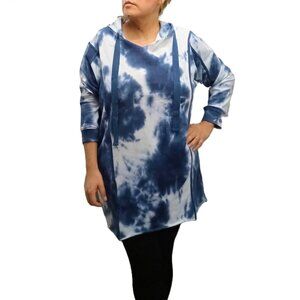 MADDEN GIRL Tie-Dye Hooded Tunic. Plus Size XXL